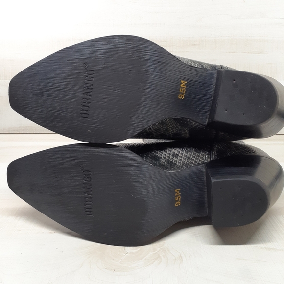 Durango Crush Western Scallop Faux Snake Boots Women's 9.5 M Black - Picture 6 of 10